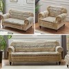 Reversible Phoenix Loveseat Furniture Protector Slipcover Tan: Pet-Friendly, Machine Washable - Greenland Home Fashions - image 4 of 4