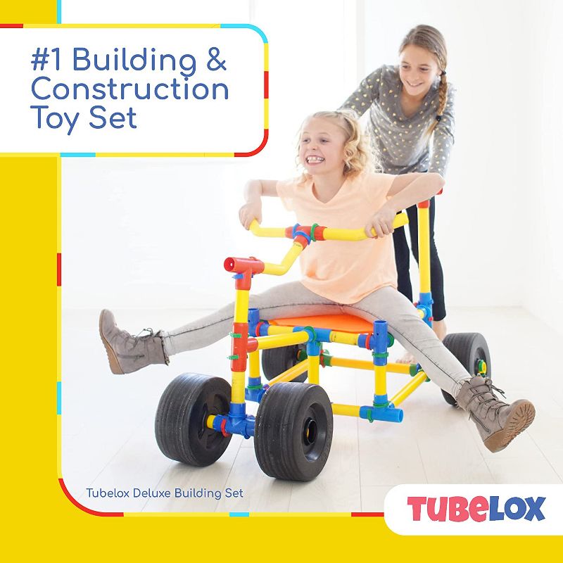 Tubelox Deluxe Indoor or Outdoor Creative Building and Construction Active Play Toy Set with 220 Pieces and Storage Bag for Kids 3+, 3 of 8