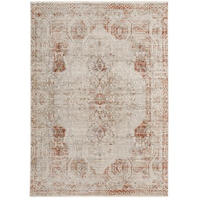Kaia Transitional Distressed Tan/Ivory/Orange Area Rug