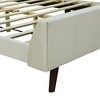 Platform Bed Frame with Fabric Upholstered Headboard and Wooden Slats Support, Fully Upholstered Mattress Foundation - 4 of 4