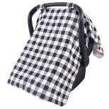 Hudson Baby Unisex Baby Reversible Car Seat and Stroller Canopy, Black Plaid, One Size