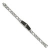 Black Bow Jewelry Stainless Steel & Black Plated Anchor I.D. Figaro Bracelet, 8.5 Inch - 2 of 4