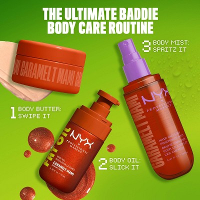 NYX Professional Makeup Fat Oil Body Oil with Vitamin E & Avocado Oil - Caramelt Mami - 2.36 fl oz