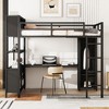 NicBex Full Size Bunk Bed with Desk Metal Frame Bed Frame with Storage Cabinet, Wardrobe, Bedside Table, Guardrails and Ladder - 2 of 4