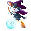 Men's Design By Humans Halloween cat witch By Yelllowlion T-Shirt - 2 of 2