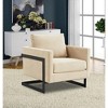 LeisureMod Lincoln Velvet Accent Arm Chair, Black Steel Frame - 2 of 4
