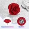 Unique Bargains Silk Alloy Created Camellia Flower Lapel Pin for Men Suit 2 x 1.3 inch 16 Pcs - 2 of 4