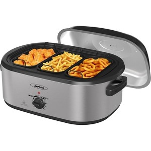 Heynemo Electric Roaster Oven, 24 QT Roaster with 3 Compartments and Self-Basting Lid, Turkey Roaster Oven with Removable Pan & Rack - 1 of 4