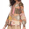 Women's Daphne Patchwork Print Chiffon Long-sleeve Top - entro - 4 of 4