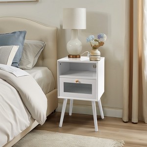 KTMBDW Nightstand with Charging Station, Side Table with Drawers, Bedside Table with USB Ports and Outlets, Night Stand for Bedroom - 1 of 4