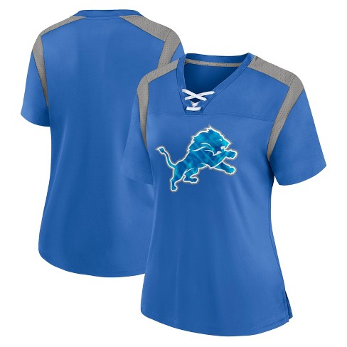 NFL Detroit Lions Women's Short Sleeve Lace Up V-Neck Fashion Jersey - image 1 of 3