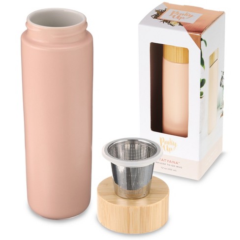 Pinky Up - Tatyana Ceramic To-Go Infuser Mug in Coral