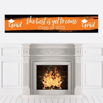 Big Dot of Happiness Orange 2025 Graduation Party Decorations Party Banner