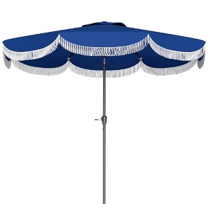 9FT Patio Umbrella, UPF 30+ Outdoor Market Umbrella with Crank, 8 Ribs, Push Button Tilt, Vented Patio Table Umbrella for Deck Backyard Lawn - 1 of 4