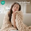 FONTOI 50"x60" Faux Fur Throw Blanket for Couch Fluffy Cozy Rabbit Fleece, Plush Soft Bubble Blanket for Sofa Bed Festival Gift Winter - 4 of 4