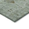 Artichoke Green And Gray Floral Washable Indoor Outdoor Area Rug - 4 of 4