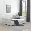 Daybed with Trundle Velvet Upholstered Tufted Sofa Bed, with Button and Copper Nail onSquare Arms - 2 of 4