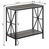 HomeStock Chairside End Table with Charging Station and Shelf, Two USB Ports, Stylish Crisscross Frame Accent Table for Bedroom Décor - 4 of 4