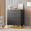4-Drawer Dresser for Bedroom – Modern White Chest with Gold Metal Legs & Handles - 3 of 4