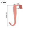 Unique Bargains Metal Painted No drilling Home Kitchen Over the Door Single Hook 4 Pcs - 2 of 4