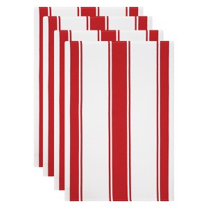 Kitchen Towel White/Red Set of 4 - Mu Kitchen
