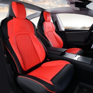 Coverado Car Seat Covers Front and Rear Faux Leather Seat Protector Accessories Custom Fit Tesla Model 3 2024(Only for Performance) - 1 of 4