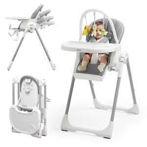 KUB Baby High Chair, 3 in 1 Foldable High Chair with 7 Height & 4 Recline Adjustable, Removable Tray & Seat - 1 of 4
