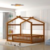 GDFStudio Modern Astrid Wooden House Bed with Fence - 2 of 4