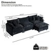 Chenille 3-Seat Sectional Sofa – Modular Deep Seat Sleeper Couch with Ottoman & Side Pocket | Ultimate Comfort for Living Room, Apartment, or Office - 2 of 4
