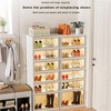 Foldable Shoe Boxes, Shoe Rack Shoe Storage Box Bins, 6Tiers Clear Stackable Shoe Storage Organizer with Magnetic Door Organizing Dustproof - 4 of 4