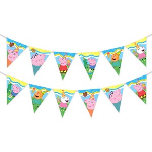 Treasures Gifted Peppa Pig Pennant Banner - Peppa Pig Party Supplies - 2 Pack - 1 of 1