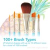 Princeton Select Artiste Brush Set No. 23, Synthetic Bristles, Short Handle Mixed Media Paintbrush, Jewel Blue, 7 Pieces - 2 of 4