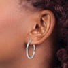 Black Bow Jewelry 2mm Round Hoop Earrings in 10k White Gold, 25mm (1 Inch) - 4 of 4