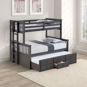 Twin Over Full Bunk Bed with Ladder and Guard Rails for Bedroom - 1 of 4