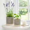 Sagebrook Home Set of Two 6"H/8"H Ceramic Abstract Tiled Design Planters for Living - 3 of 4