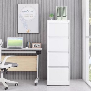 ACEPANO 52.36 in. H 4-Drawer Metal Lateral File Cabinet with Locks for Home & Office-White - 1 of 4