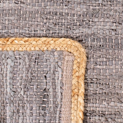 Cape Cod Light Grey and Natural Wool Cotton Area Rug 4' x 6'