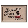 Collections Etc The Grill Master Lives Here With His Flame Doormat 1'6"x2'3" Food - 2 of 2
