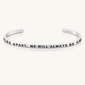 Mantra Jewelry - Side By Side Or Miles Apart, We Will Always Be Connected By Heart - 1 of 4