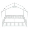 Okak Double Twin House-Style Roof Bed Frame with Guardrails,Modern Floor Bed for Toddlers/Kids Bedroom - 2 of 4