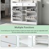 TIRAMISUBEST Modern Tipping Bucket Shoe Cabinet with 4 Flip Drawers, Multifunctional 2-Tier Shoe Storage Organizer w/ Drawers, Freestanding Shoe Rack - 3 of 4