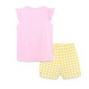 MyKids-USA Summer Baby Kids Cute Lemon Pattern Vest and Plaid Shorts Clothing Set for Girls - 3 of 4