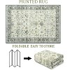 Acekool Washable Vintage Area Rug 6x9 Ultra Soft Faux Wool Non Slip Low Pile Oriental Floral Carpet for Living Room Bedroom Nursery Green - 2 of 4