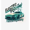 Car Fanatic Electric Fast Teal Sports Car Adult Long Sleeve Hoodie - 2 of 2