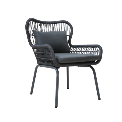 GDFStudio Sedona Outdoor Rope Club Chairs with Cushions (Set of 2)