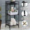 32.5" Extra Storage 3 Tier Folding Metal Shelf with Scroll - Breighton Home - 4 of 4