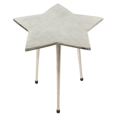 Glam Aluminum Star Accent Table Silver - Olivia & May