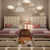 Twin Bed Frame with Under-Bed Drawer, Upholstered Platform Bed with Wave Headboard for Kids/Girls - 4 of 4