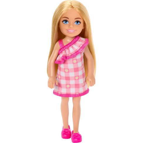 Barbie 6.3 Chelsea Small Doll Blonde Hair blue Eyes Wearing Removable Checked Dress Target