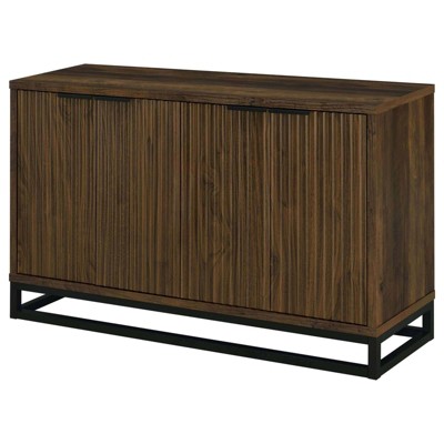 Ryatt Dark Pine and Black 4-Door Wood Accent Cabinet